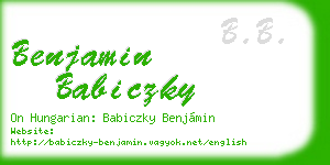 benjamin babiczky business card